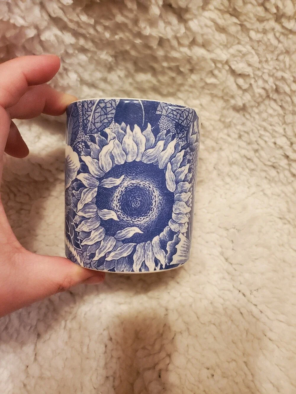 Spode Blue Room Collection SUNFLOWER 8 oz Coffee Cup / Mug Rare Find Cottagecore